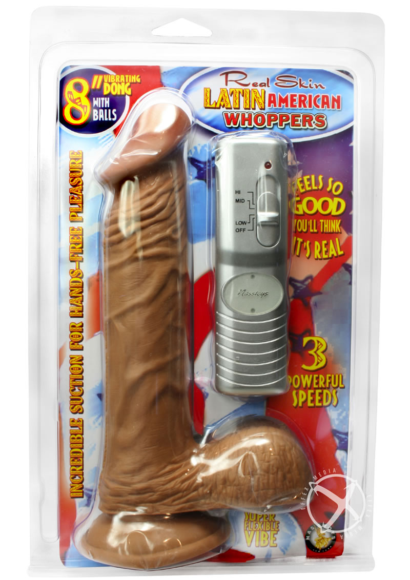 Real Skin Latin American Whoppers Vibrating Dong With Balls