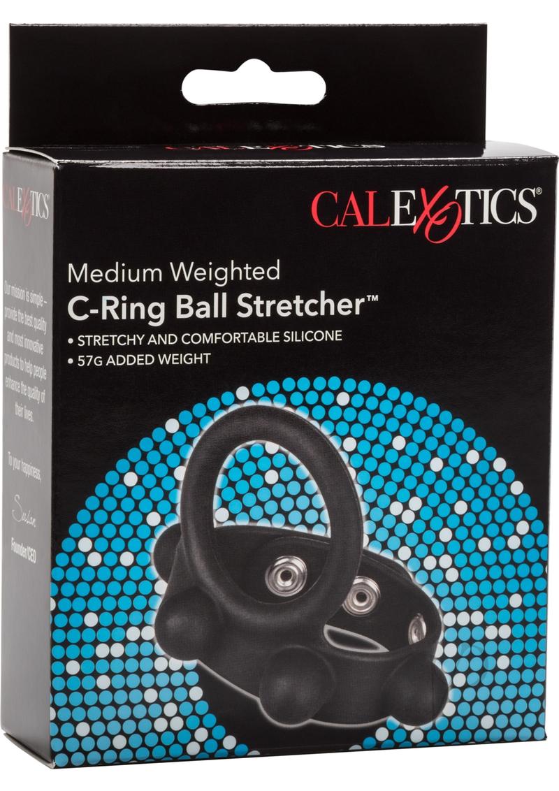 Med. Weighted C-Ring Ball Catcher Silicone C*Ckring Black