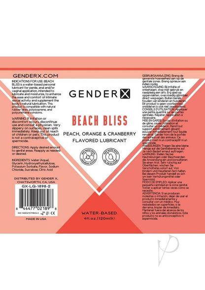 Gx Beach Bliss Flavored Lube 4Oz
