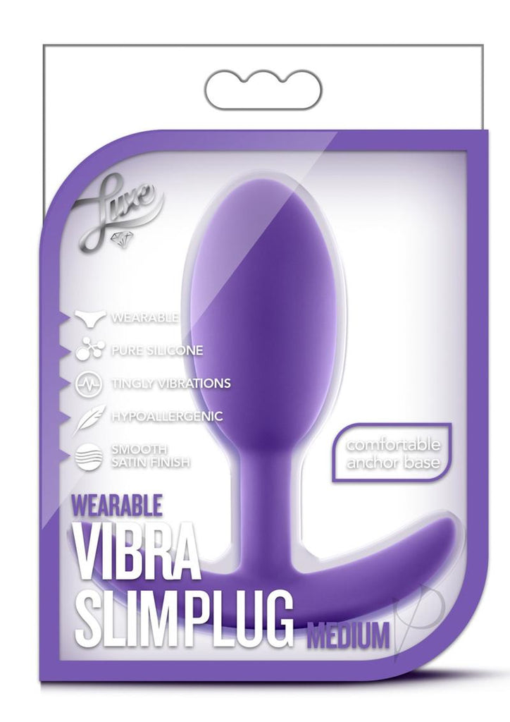 Luxe Wearable Vibra Slim Plug Med Purple