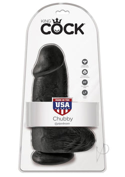 Kc Chubby Realistic Cock With Balls 9" Black