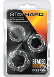 Stay Hard Beaded Cockrings - Clear