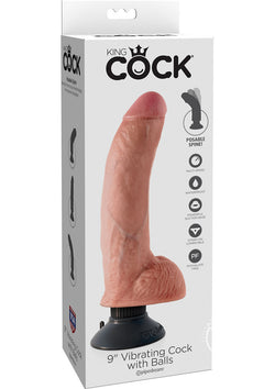 Vibrating Cock With Balls 9"