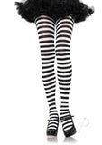 Striped Tights Plus Black/White