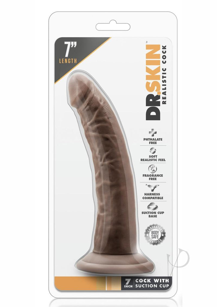 Dr Skin Cock W/suction 7 Chocolate