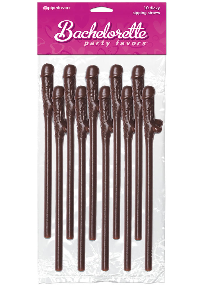 Bp Chocolate Dicky Sipping Straws 10Pk