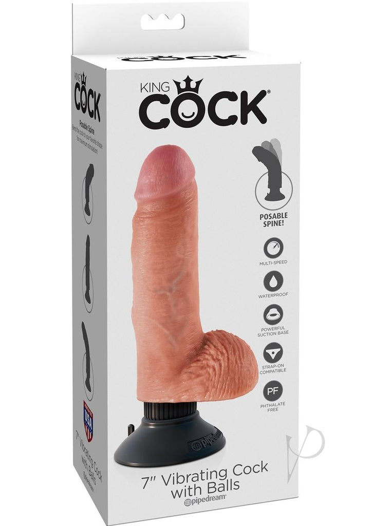 Kc 7 Vibrating Cock W Balls Flesh