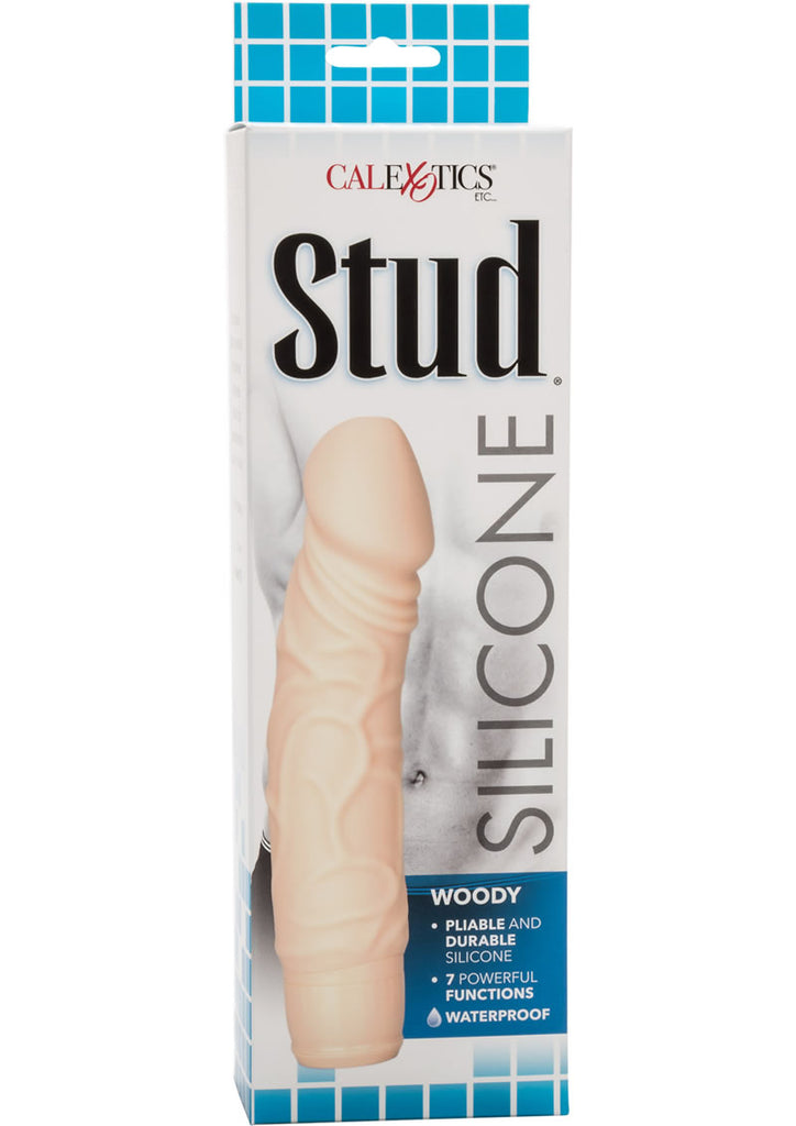 Stud Silicone Woody Vibrating Dong 6.5" Flesh