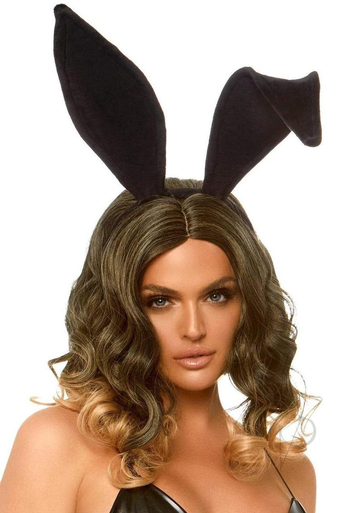 Bendable Velvet Bunny Ears Os Black