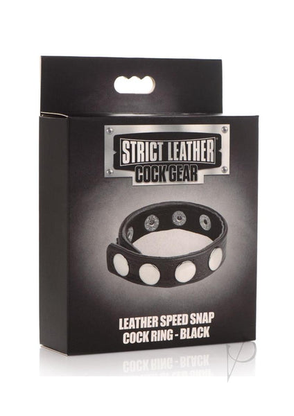 Cg Leather Speed Snap Cockring Black