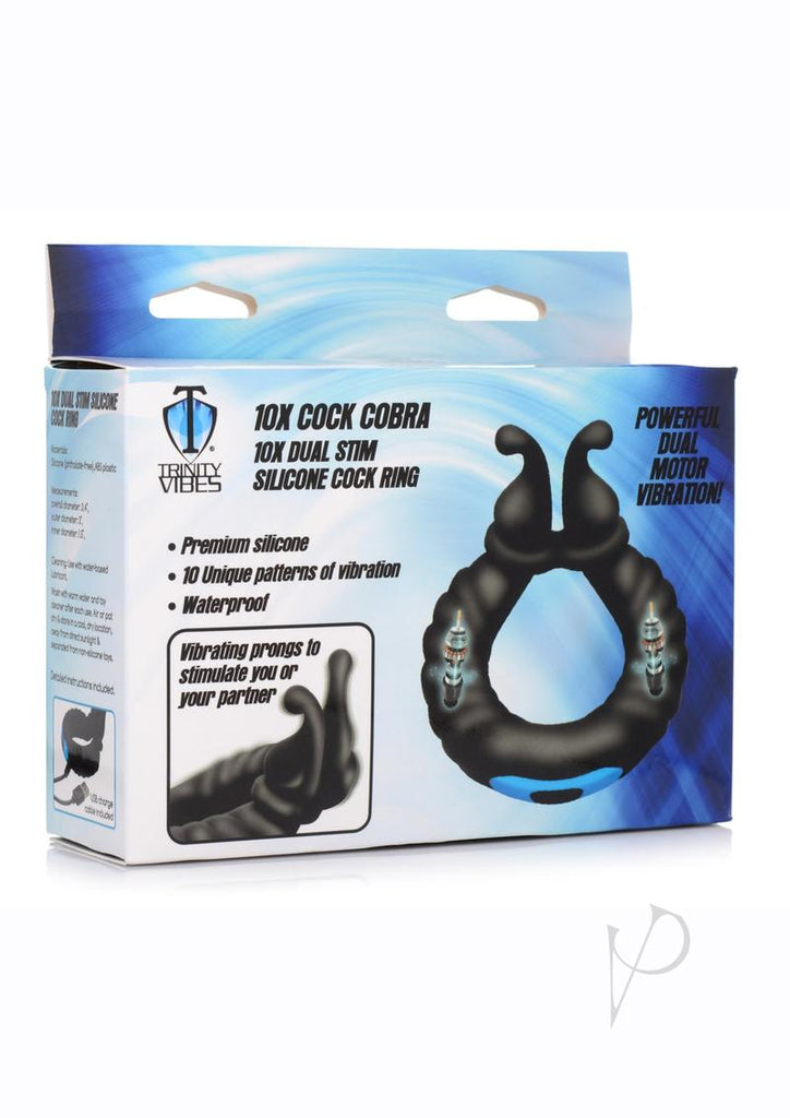 T4M 10X Cock Cobra Dual Cock Ring Blk