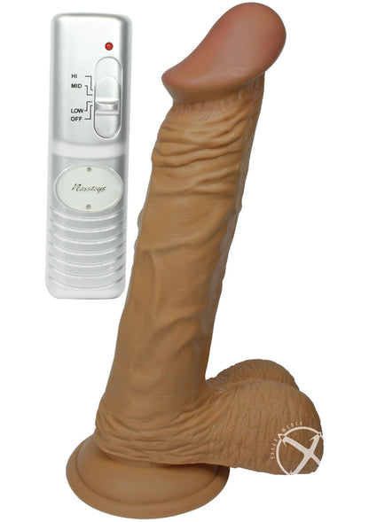 Real Skin Latin American Whoppers Vibrating Dong With Balls