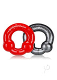 Ultraballs 2 Pack Cockring Steel/Red