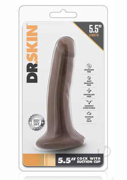 Dr Skin Cock W/Suction 5.5 Chocolate