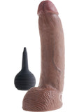 King Cock Squirting Cock W/ Balls 9" Brown