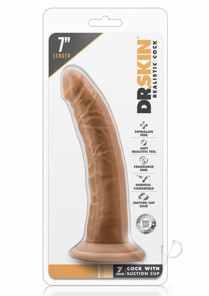 Dr Skin Cock W/suction 7 Mocha