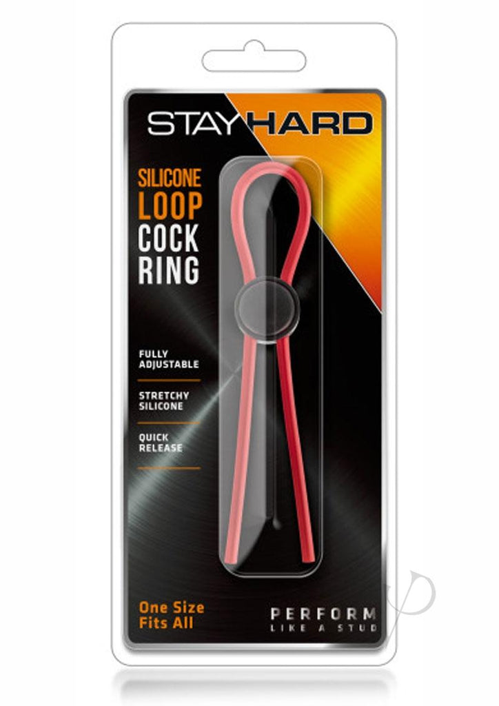 Stay Hard Silicone Loop C*Ck Ring Red