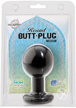 Round Butt Plug Medium Black