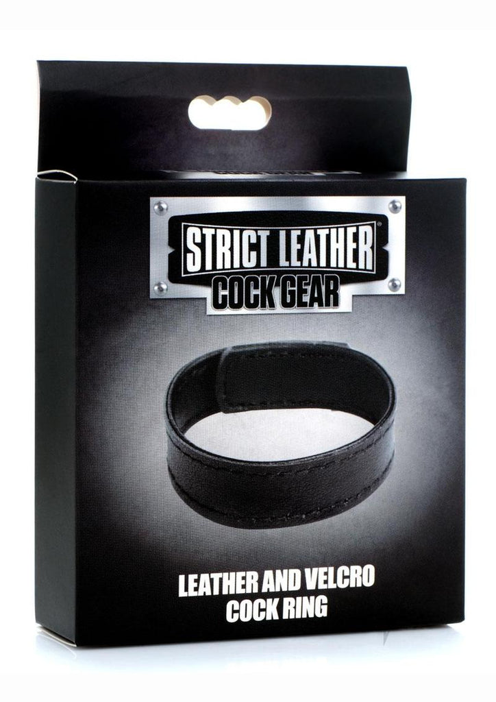 Cg Velcro Leather Cockkring Black