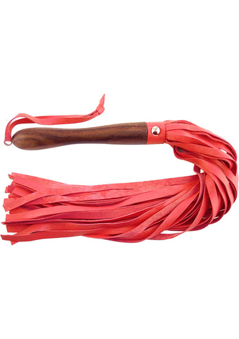 Rouge Wooden Handle Flogger Red