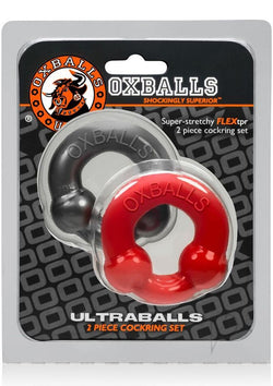 Ultraballs 2 Pack Cockring Steel/Red