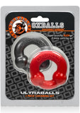 Ultraballs 2 Pack Cockring Steel/Red