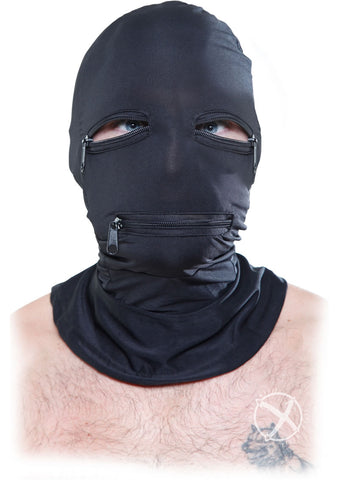 Ff Black Zipper Face Hood