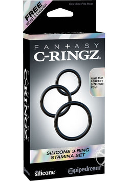 Fcr Silicone 3 Ring Stamina Set Black