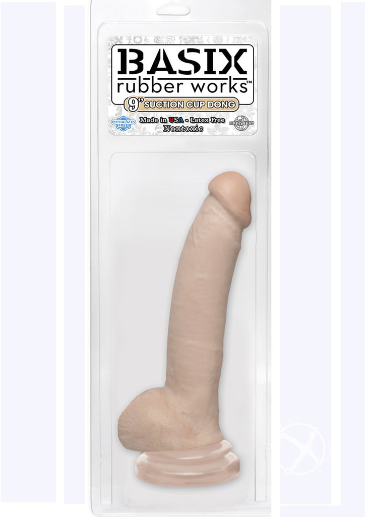 Basix Rubber Works 9" Dong With Suction Cup