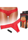 Vibrating Lace Thong Red M/L