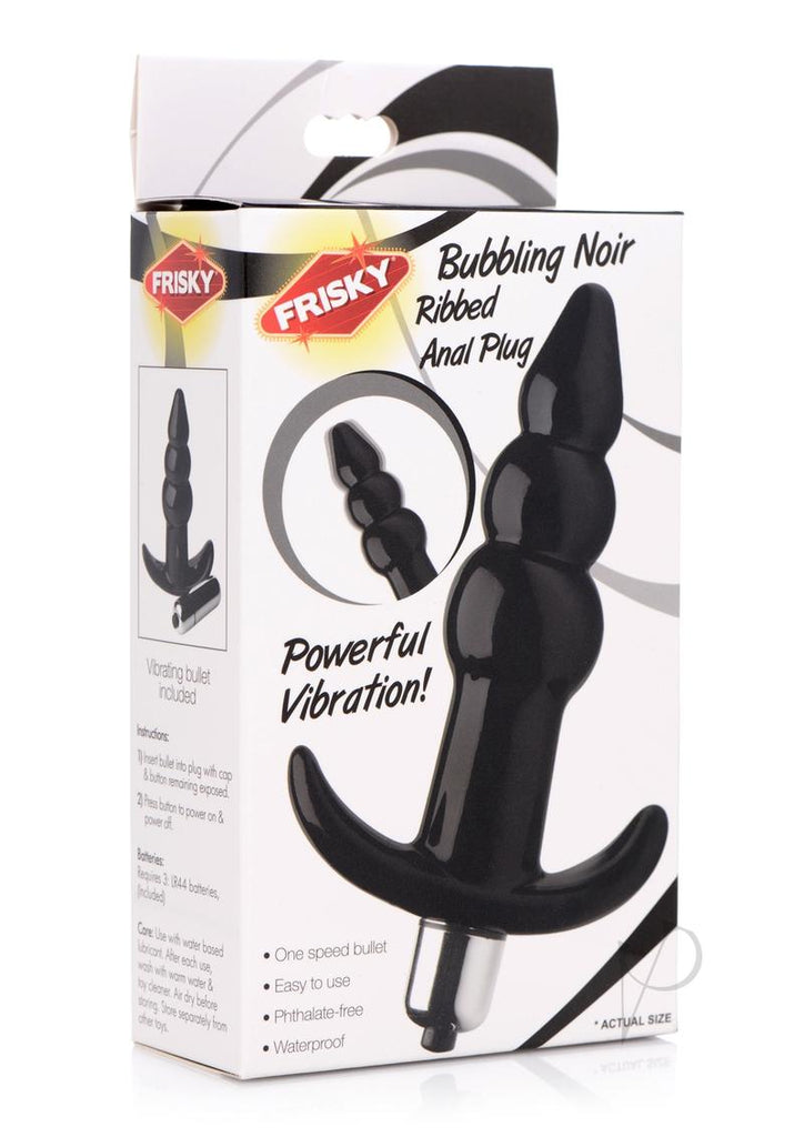 Frisky Bubbling Noir Ribbed Anal Plug