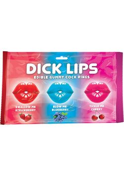 Dick Lips Gummy Cock Rings 3Pk