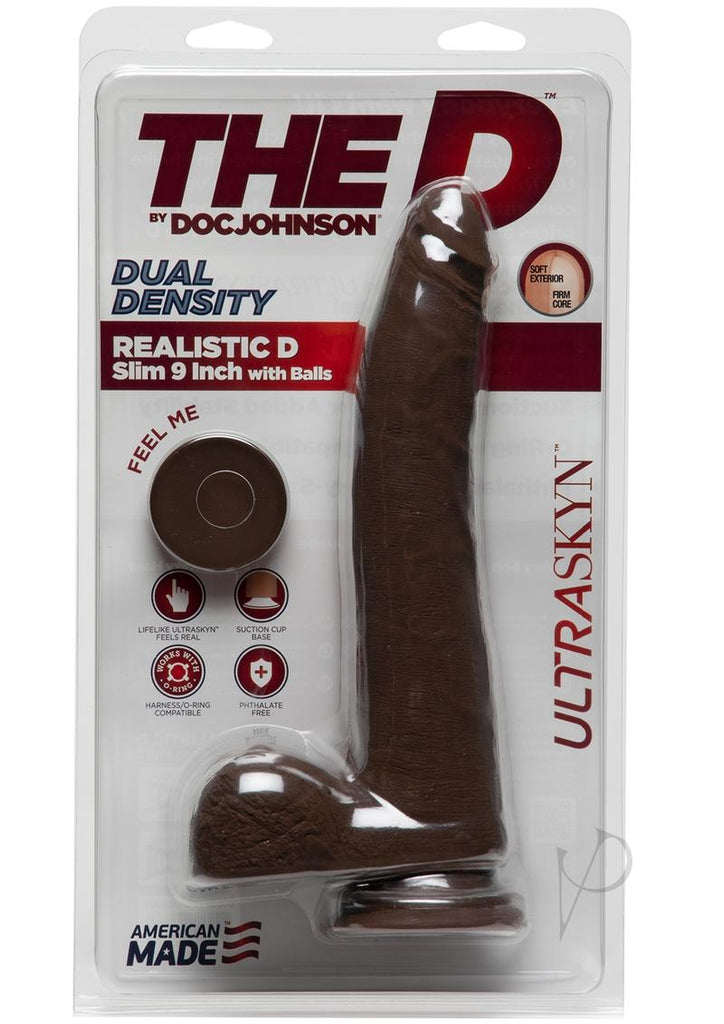 The D Real D Slim W/Balls Ultrask 9 Chocolate