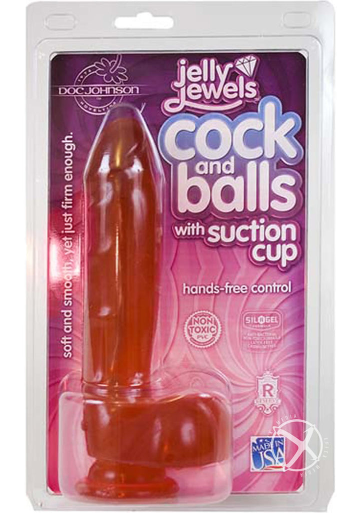 Jelly Jewel Cock W/Suct Cup Ruby