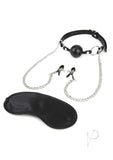 Lux F Breathable Ball Gag W/Nip Chain