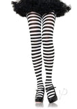 Striped Tights 3X-4X Black/White