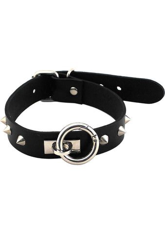 Rouge O Ring Studded Collar Black