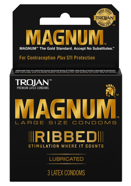 Trojan Magnum Ribbed 3'S