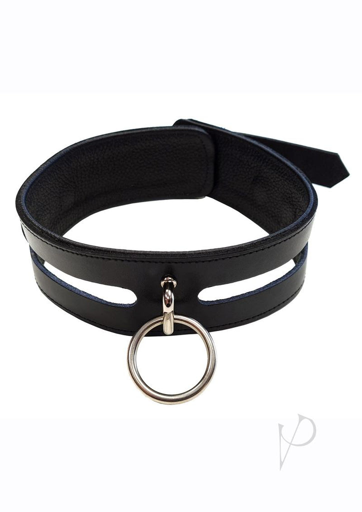 Leather Oring Collar Black