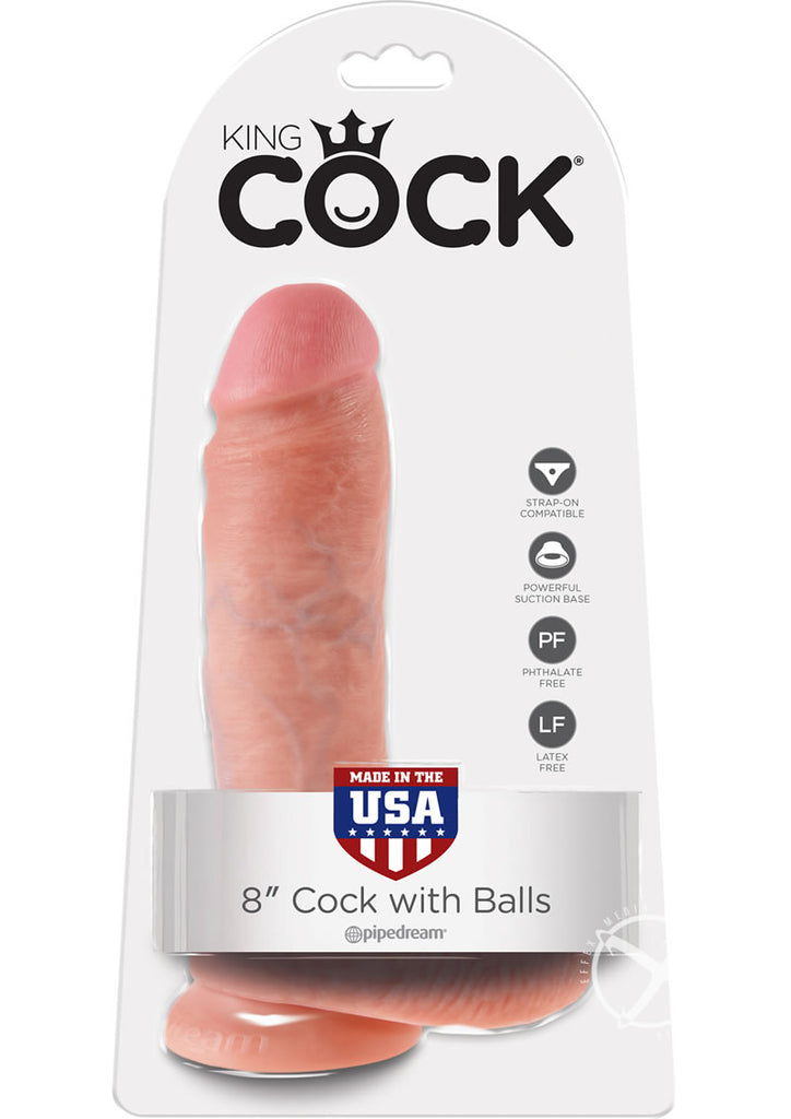 King Cock 8 Cock W/Balls Flesh