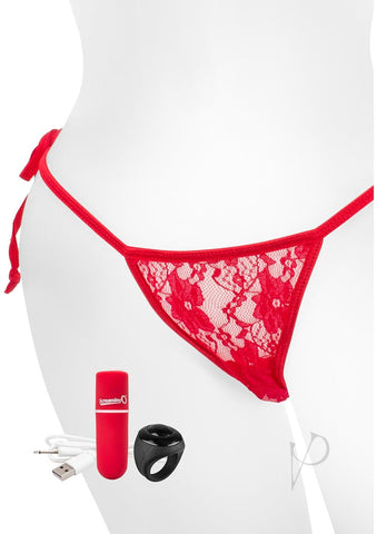 My Secret Remote C Panty Rechr Red-Indv