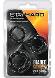 Stay Hard Beaded Cockrings Black