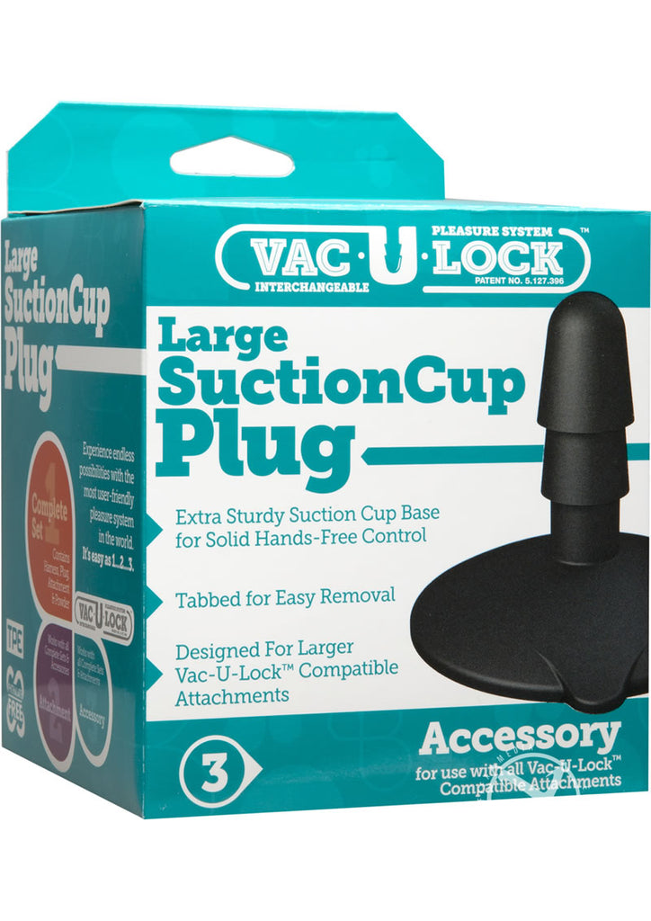 Vac U Lock Lg Suction Cup Plug Blk