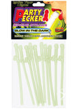 Party Pecker Glow N Dark Straws 10Pk